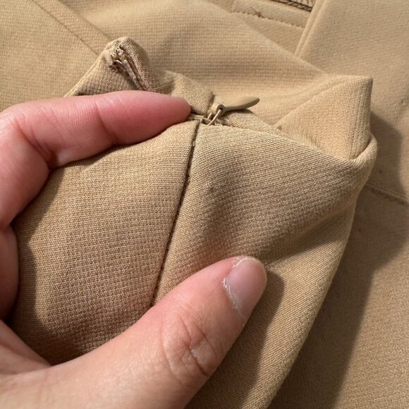 🦋 NEW JASON WU Business Casual Camel Tan Brown Pants Slit Bootcut Medium NWT - Picture 9 of 9